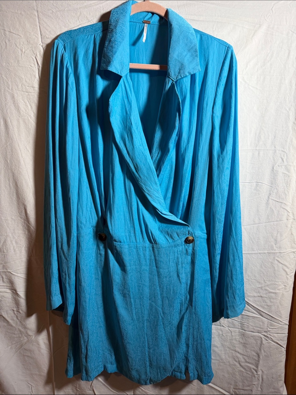 Free People Turquoise Draped Blazer Jacket